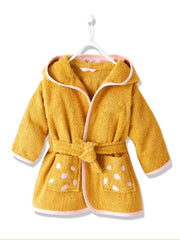 Giraffe Hooded Baby Bathrobe – Yellow (Ages 2 Year to 8 Years)