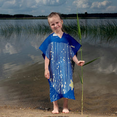 Kids Poncho Blue Fish