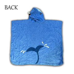 Kids Poncho Blue Fish