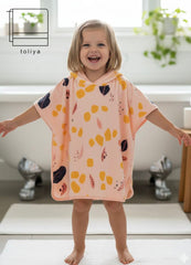 Kids Poncho Black leaf