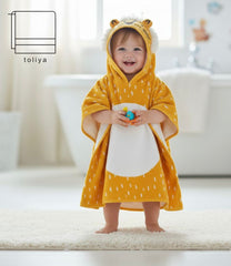 Kids Poncho yellow circle