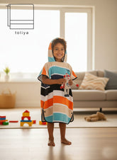 Kids Poncho Multi Striped