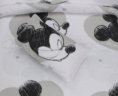 Kids Duvet Set with Flat Sheet with Pillow Cover Black Mickey