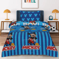 Kids Bedsheet With Pillow Mickey Striped