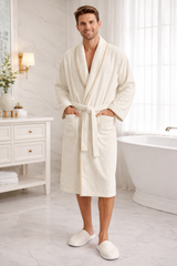 Luxury Soft Cotton Bathrobe with Slippers