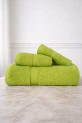 Cotton Towel P Green Set Pack of 3 Gsm(450)