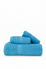 Set of blue towels on a transparent background