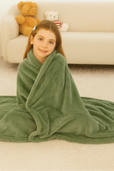 Kids plush blanket olive