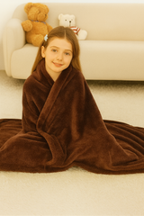 Kids plush blanket brown