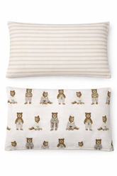 Cozy Teddy Stripe Pillow Cover & Protector Set
