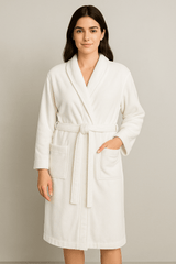 Unisex Bathrobe Plain White