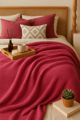 Waffel Blanket Red