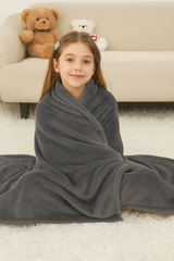 Kids plush blanket grey