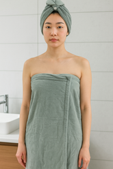 Women Shower wrap With Hair Turban
