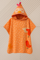 Kids Poncho Chicken Print