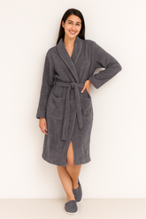 Bathrobe UniSex Set Grey With Slipper