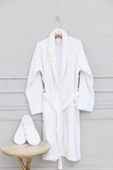Bathrobe Set White With Slipper
