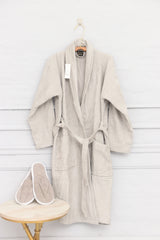 Bathrobe Set Light Grey with slipper