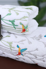 Towel Set Bird Embroidery PACK OF 2