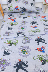 Kids Duvet Set with Flat Sheet with Pillow Cover Venom & Spider
