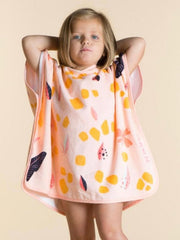 Kids Poncho Black leaf