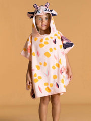 Kids Poncho Black leaf