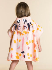 Kids Poncho Black leaf