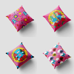 Kitschy Pattern Cushion Case Pack of 4
