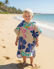 Kids Poncho Floral White