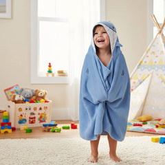 Kids Hooded Towel Blue Fish Hooded Towel