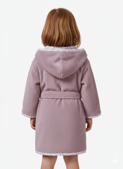 Bathrobe for Babies, Little Flowers - purple medium solid