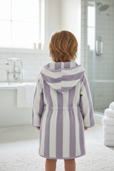 Purple Stripe Hooded Baby Bathrobe – Purple (Ages 4 Years to 14y Years)