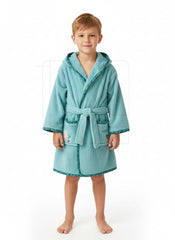 Deer Hooded Baby Bathrobe – Turquoise (Ages 9 Months to 3 Years)