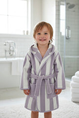 Purple Stripe Hooded Baby Bathrobe – Purple (Ages 4 Years to 14y Years)