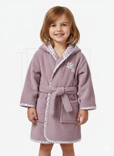 Bathrobe for Babies, Little Flowers - purple medium solid