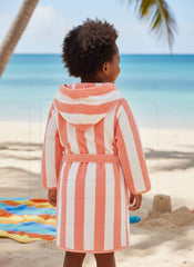 Orange Stripe Hooded Baby Bathrobe – Orange (Ages 4 Years to 14y Years)