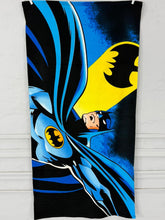 Batman-themed towel with superhero design on a white background
