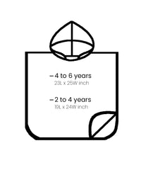 Kids Poncho Black leaf