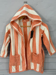 Kids Bathrobe Orange Stripe
