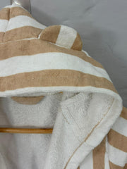 Kids Bathrobe Beige Stripe