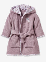 Bathrobe for Babies, Little Flowers - purple medium solid