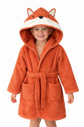 Kids Bathrobe Fox Hooded