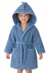 Kids Bathrobe Dino Hooded