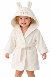 Kids Bathrobe white Rabbit Hooded