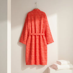 Mr & Mrs Velour  Bathrobe | Orange Color with Branded | for Men and Women