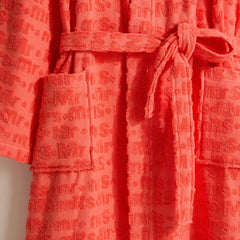 Mr & Mrs Velour  Bathrobe | Orange Color with Branded | for Men and Women