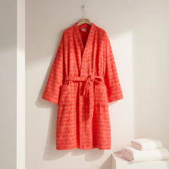 Mr & Mrs Velour  Bathrobe | Orange Color with Branded | for Men and Women