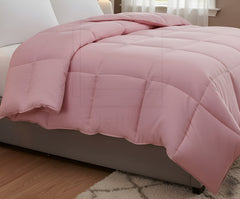Soft Pink Quilted Comforter with Corner Tabs