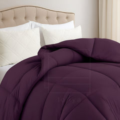 Soft Plum Quilted Comforter with Corner Tabs