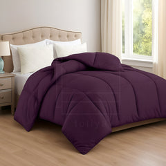 Soft Plum Quilted Comforter with Corner Tabs
